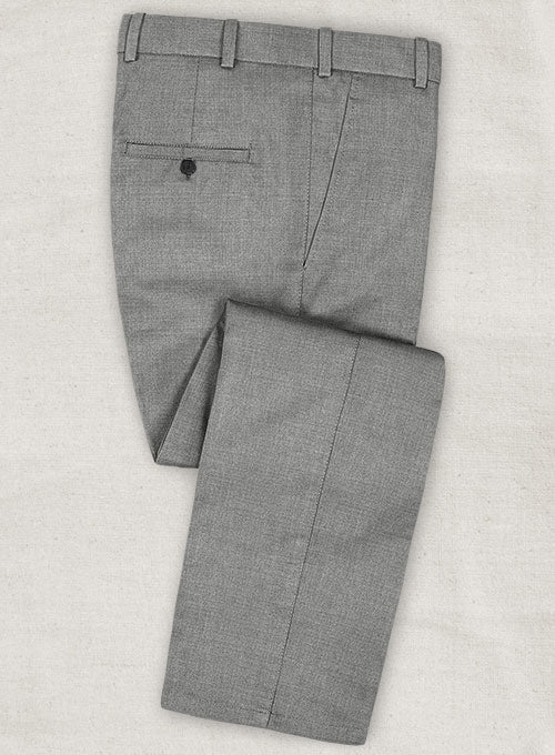 Stretch Mid Gray Wool Pants - StudioSuits