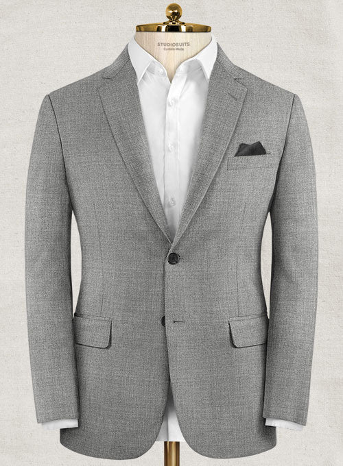 Stretch Mid Gray Wool Suit - StudioSuits