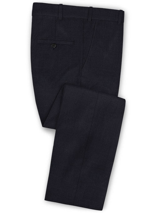 Stretch Midnight Blue Wool Pants - StudioSuits