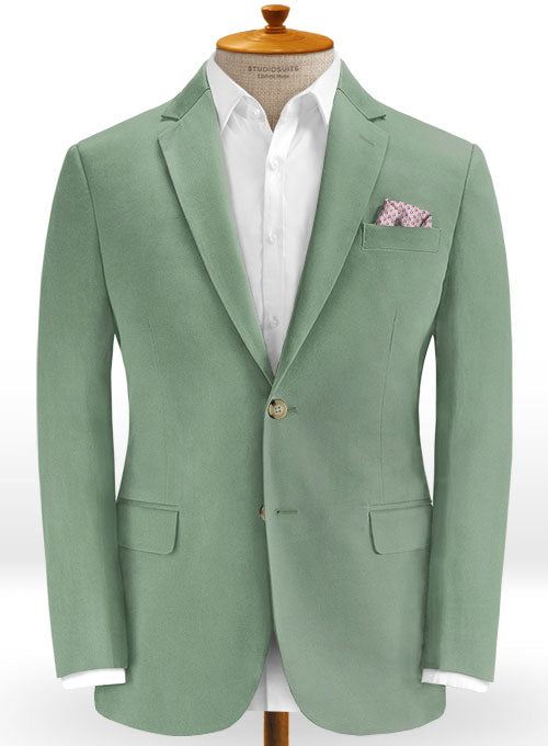 Stretch Summer Weight Spring Green Chino Jacket - StudioSuits