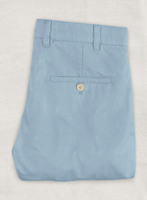 Stretch Summer Weight Steel Blue Chino Pants - StudioSuits