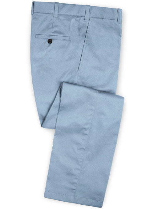 Stretch Summer Weight River Blue Chino Pants - StudioSuits