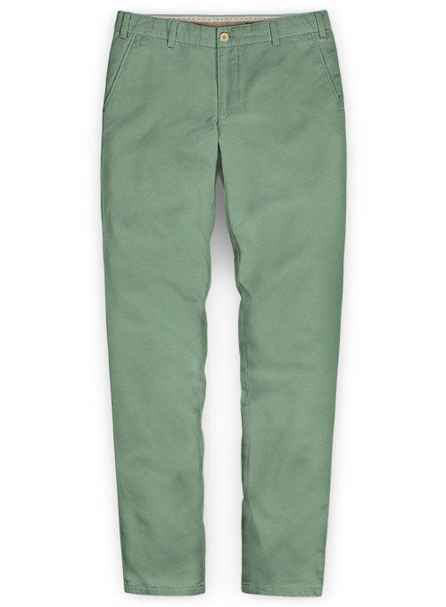 Washed Stretch Summer Weight Spring Green Chino Pants - StudioSuits