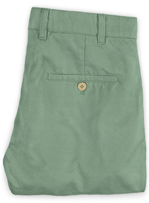 Washed Stretch Summer Weight Spring Green Chino Pants - StudioSuits