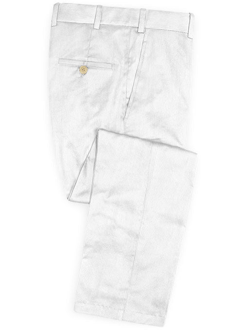 Stretch White Corduroy Pants - StudioSuits
