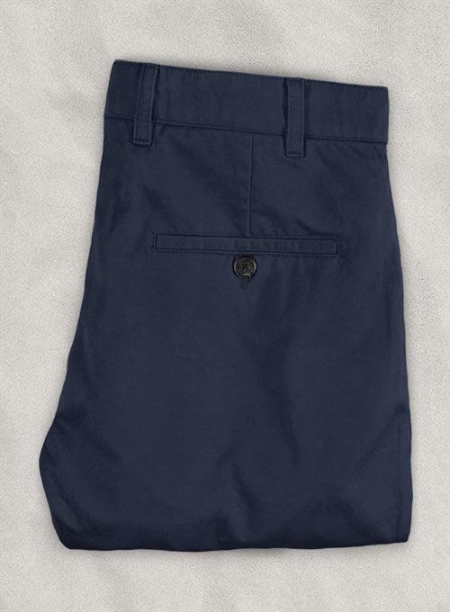 Stretch Summer Weight Dark Blue Chino Pants - StudioSuits