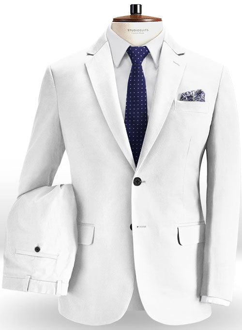 Summer Weight White Chino Suit - StudioSuits