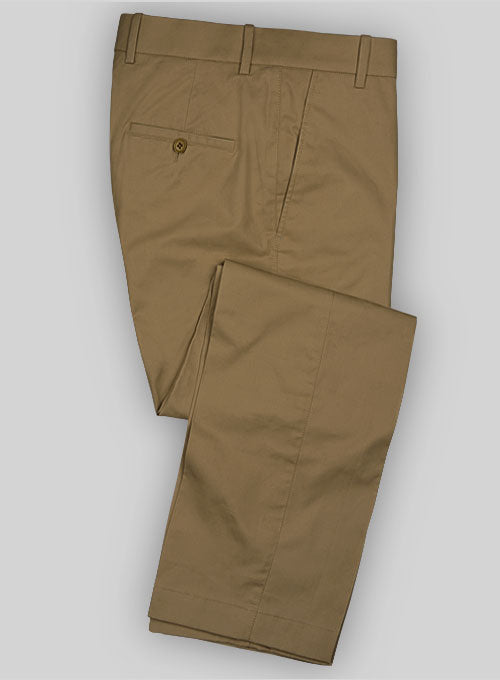 Summer Weight Caramel Tailored Chinos Pants - Pre Set Sizes - StudioSuits