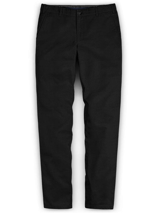 Washed Summer Weight Black Chinos - StudioSuits