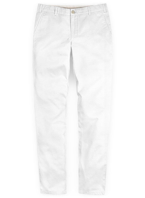 Washed Summer Weight White Chinos - StudioSuits