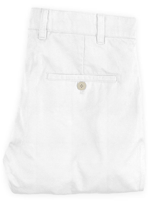 Washed Summer Weight White Chinos - StudioSuits