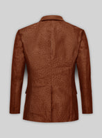 Tan Brown Ostrich Leather Blazer - StudioSuits