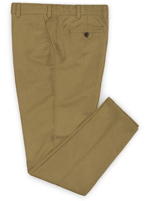 Washed Tan Peach Finish Chinos - StudioSuits