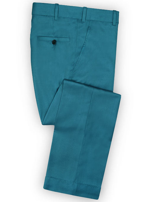 Teal Blue Wool Pants - StudioSuits