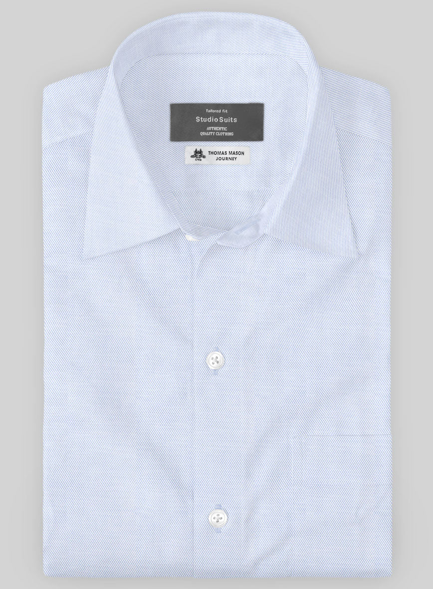 Thomas Mason Blue Cavalry Shirt - StudioSuits