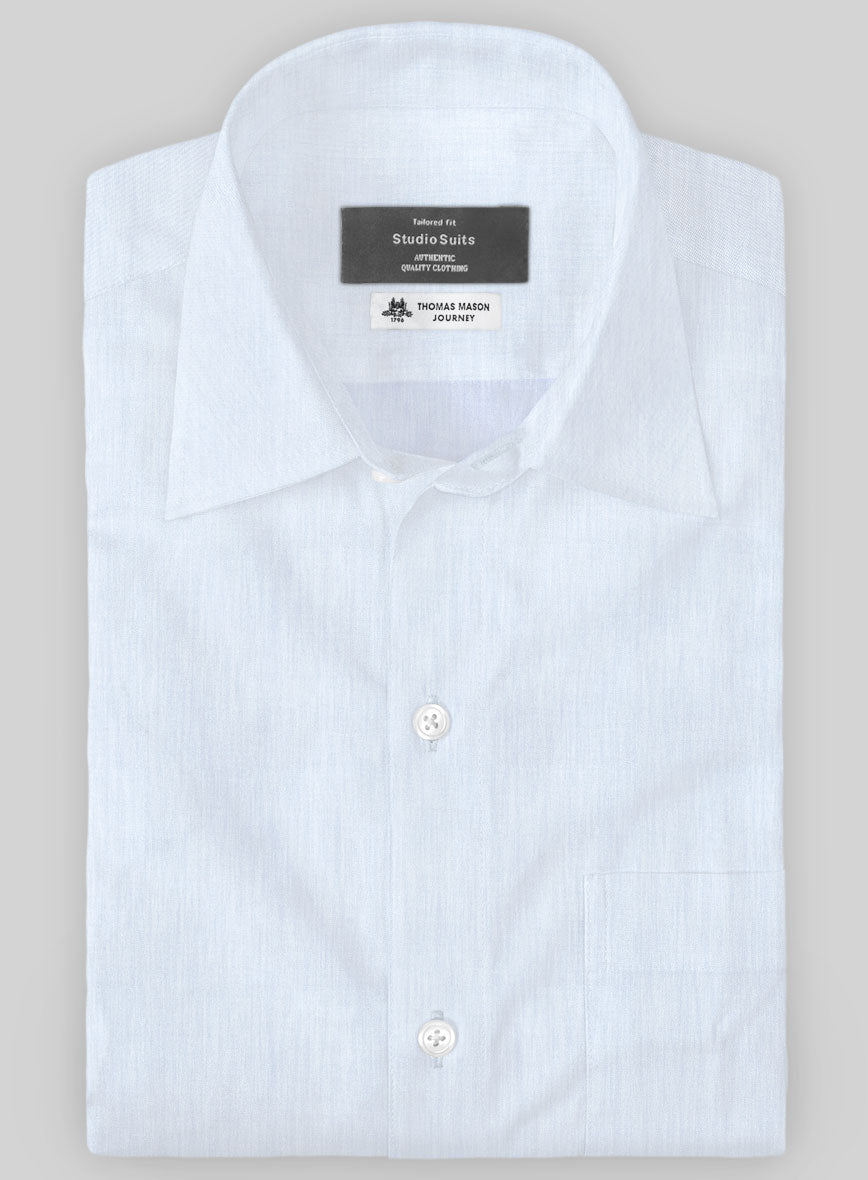 Thomas Mason Cloudy Blue Shirt - StudioSuits