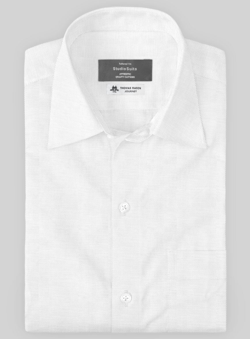 Thomas Mason White Cavalry Shirt - StudioSuits