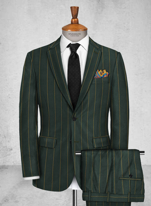 Thomson Green Stripe Wool Suit - StudioSuits