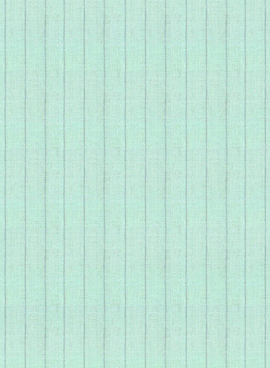 Tiffany Blue Stripe Linen Shirt - StudioSuits