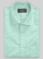 Tiffany Blue Stripe Linen Shirt - StudioSuits