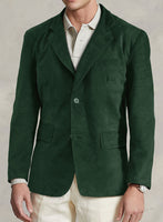 Timber Green Suede Leather Blazer - StudioSuits