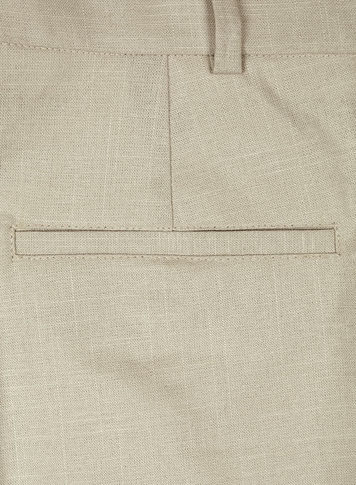 Tropical American Beige Linen Pants - StudioSuits