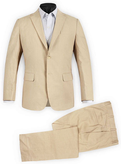Tropical Beige Linen Suit - Ready Size - StudioSuits