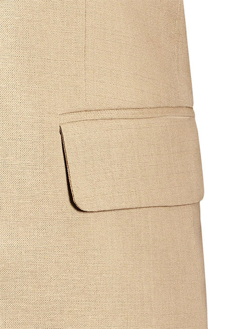Tropical Beige Linen Suit - Ready Size - StudioSuits