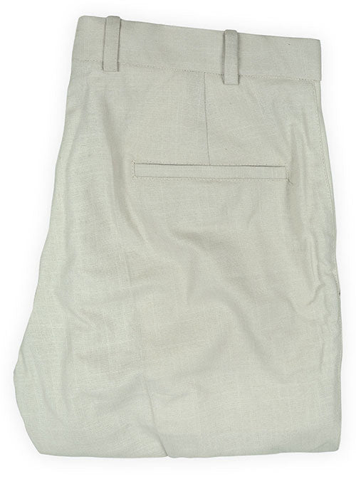 Tropical English Beige Linen Pants - StudioSuits