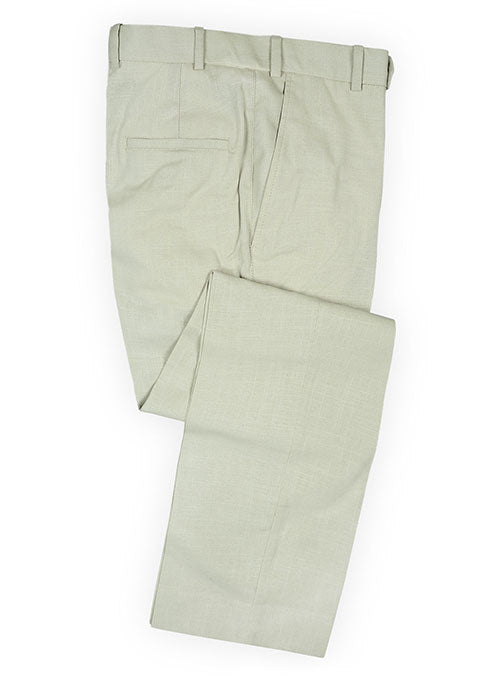 Tropical Light Beige Linen Pants - 32R - StudioSuits