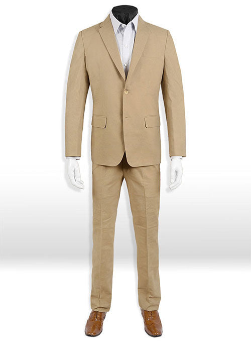 Tropical Tan Linen Suit- Ready Size - StudioSuits