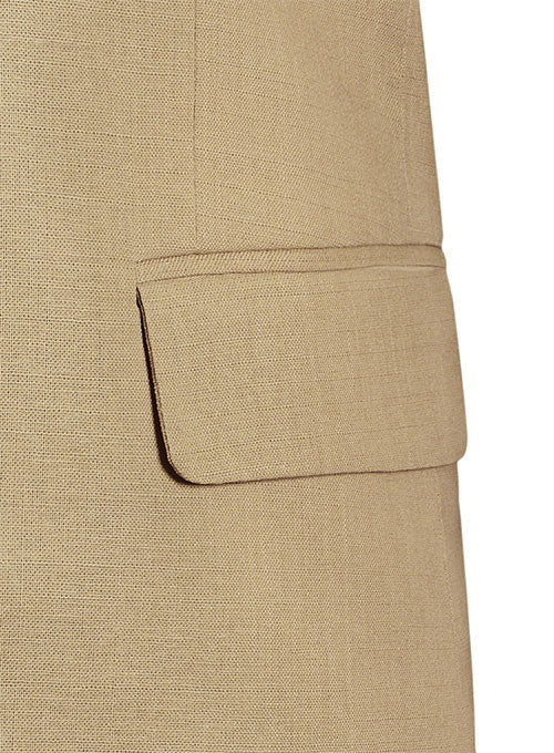 Tropical Tan Linen Suit- Ready Size - StudioSuits