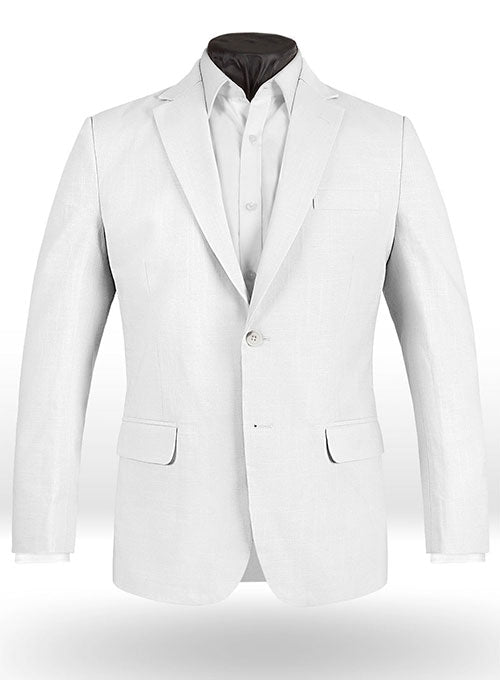 Tropical White Linen Jacket - StudioSuits