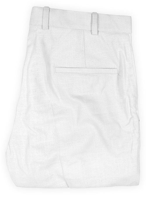 Tropical White Linen Pants - 32R - StudioSuits