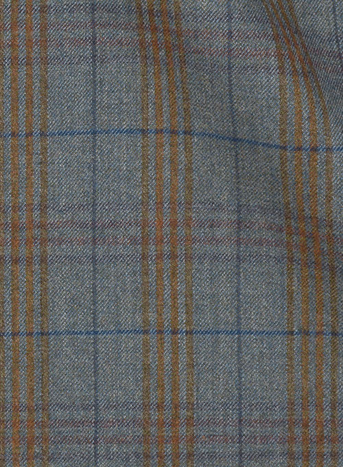 Turin Blue Feather Tweed Suit - StudioSuits
