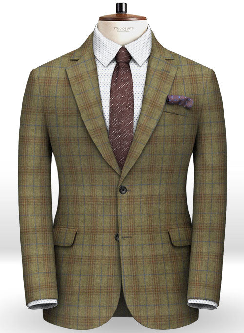 Turin Olive Feather Tweed Suit - StudioSuits