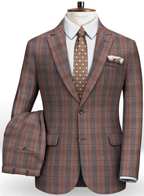 Turin Wine Feather Tweed Suit - StudioSuits