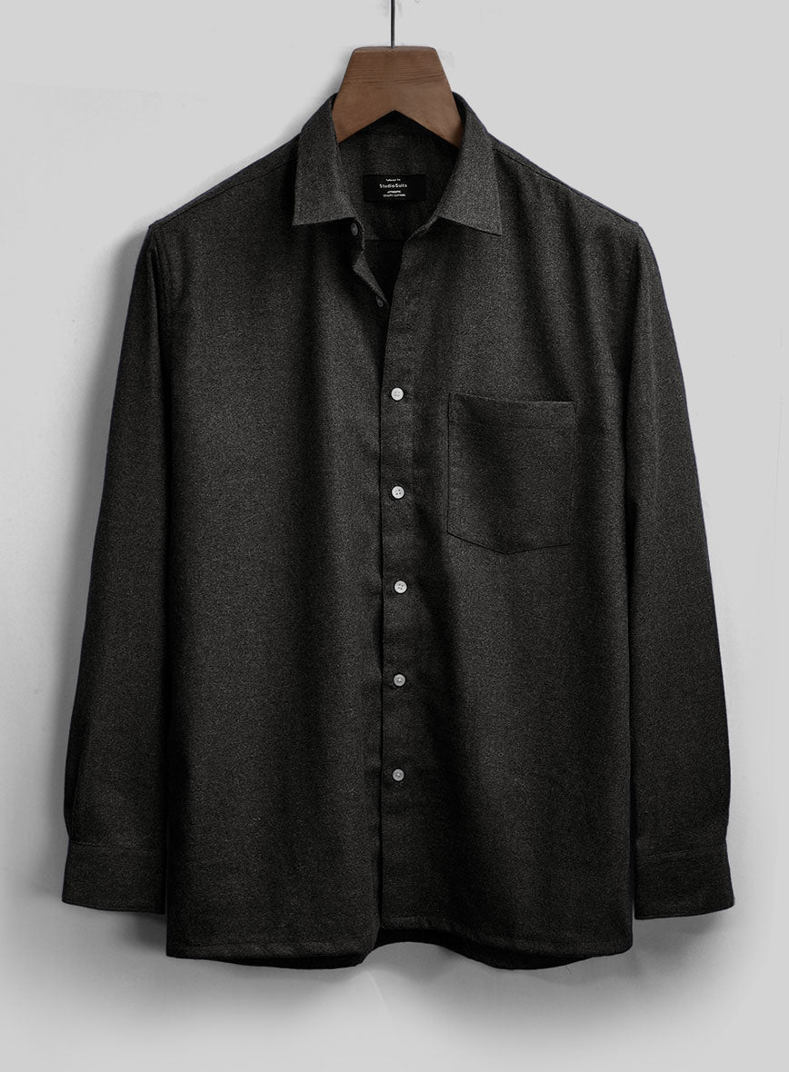 Light Weight Hamburg Charcoal Tweed Shirt - StudioSuits