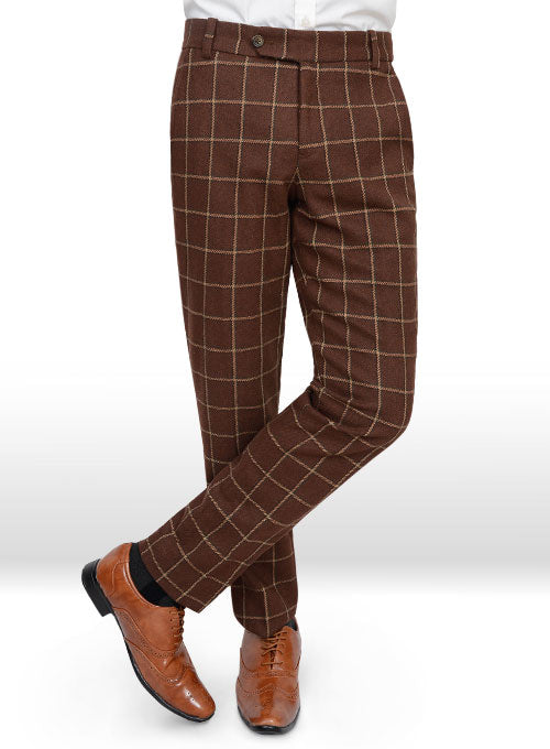 Vintage Brown Glen Royal Tweed Pants - StudioSuits