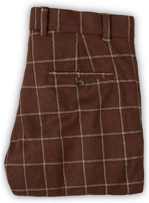 Vintage Brown Glen Royal Tweed Pants - StudioSuits
