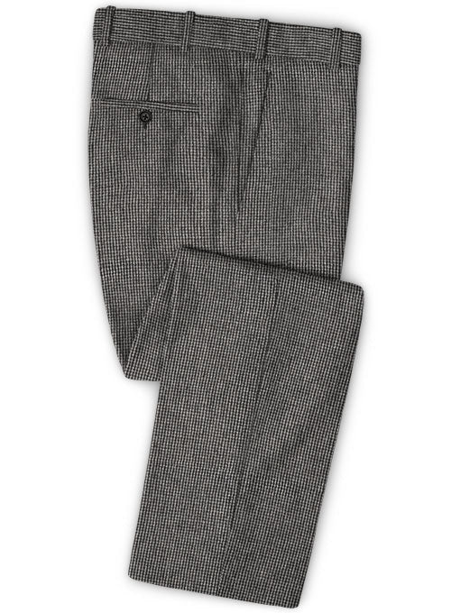 Vintage Gray Macro Weave Tweed Pants - StudioSuits