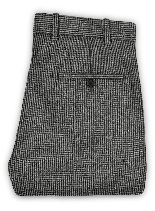 Vintage Gray Macro Weave Tweed Pants - StudioSuits