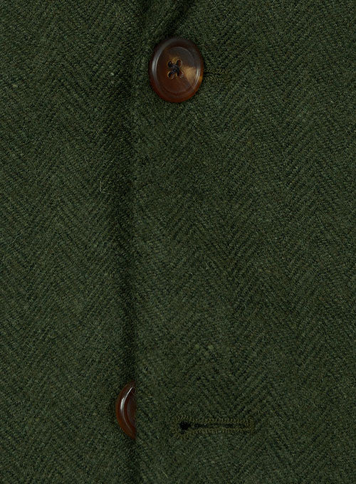 Vintage Herringbone Green Tweed Jacket - StudioSuits