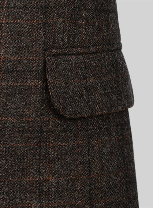 Vintage Jones Dark Brown Checks Tweed Jacket - StudioSuits
