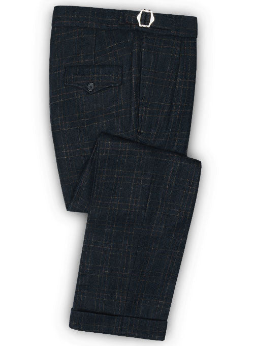 Vintage Jones Navy Checks Tweed Pants - StudioSuits