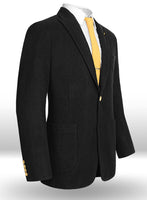 Vintage Plain Black Tweed Patch Pocket Jacket - StudioSuits