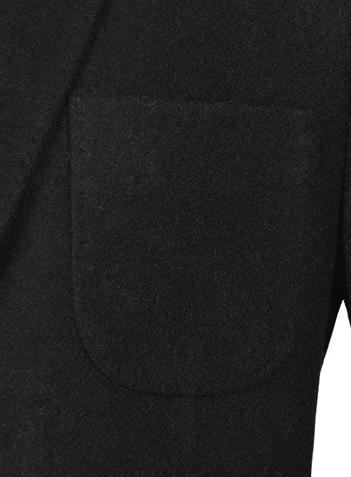 Vintage Plain Black Tweed Patch Pocket Jacket - StudioSuits