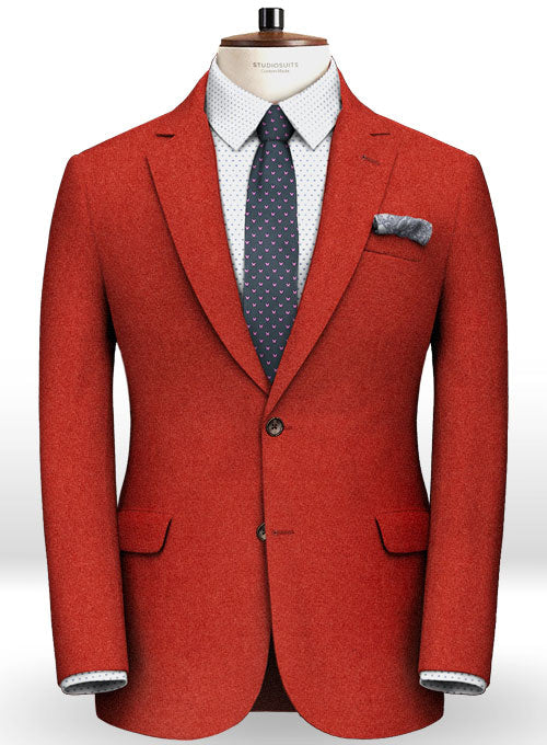 Vintage Plain Red Tweed Suit - StudioSuits