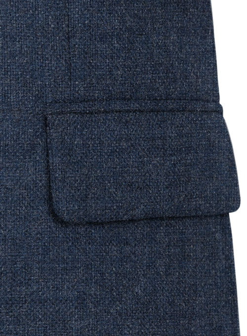 Vintage Rope Weave Dark Blue Tweed Jacket - StudioSuits