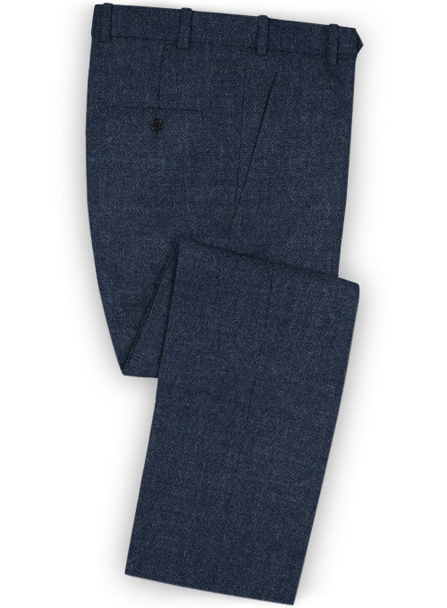 Vintage Rope Weave Dark Blue Tweed Pants - StudioSuits